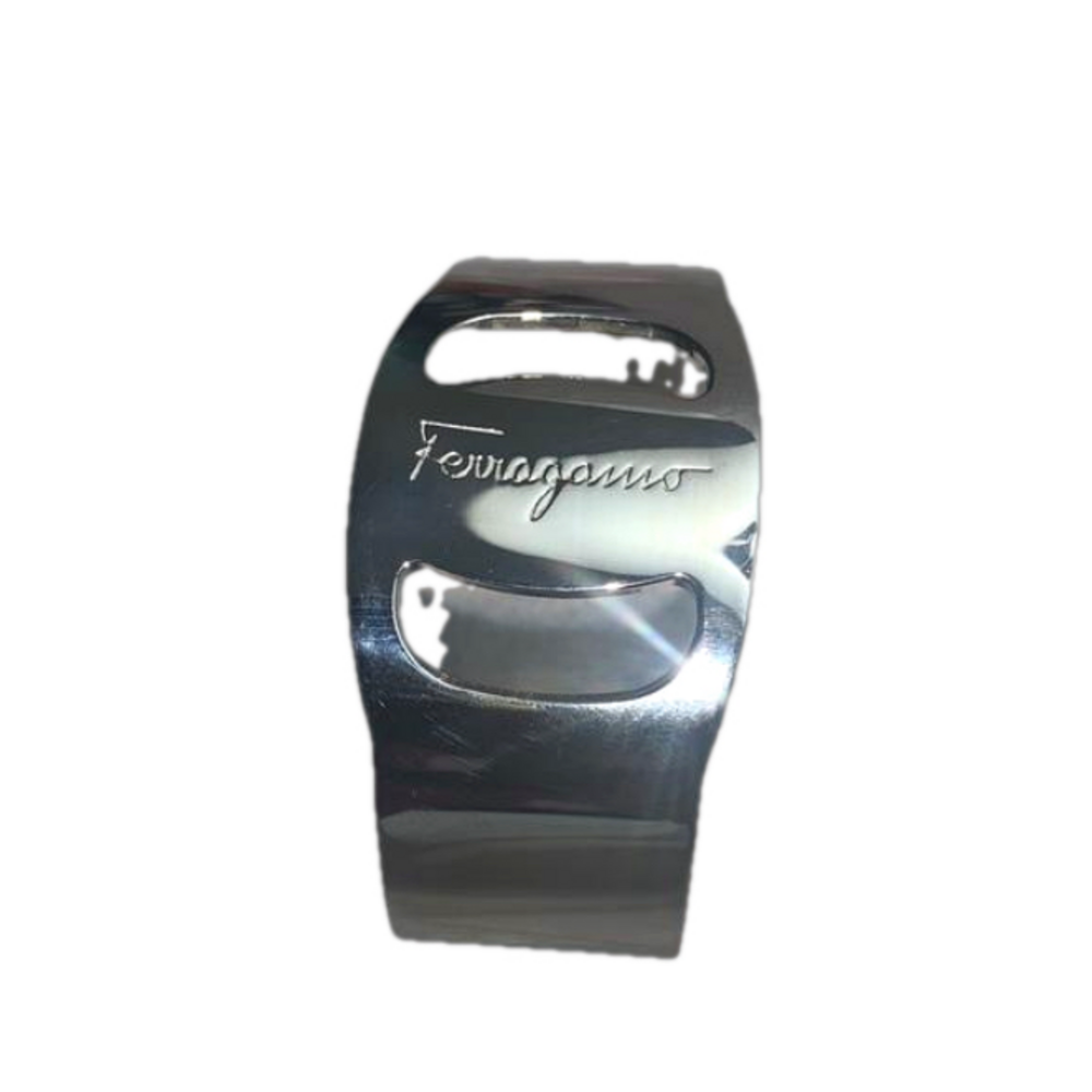 Ferragamo metal bracelet silver tone